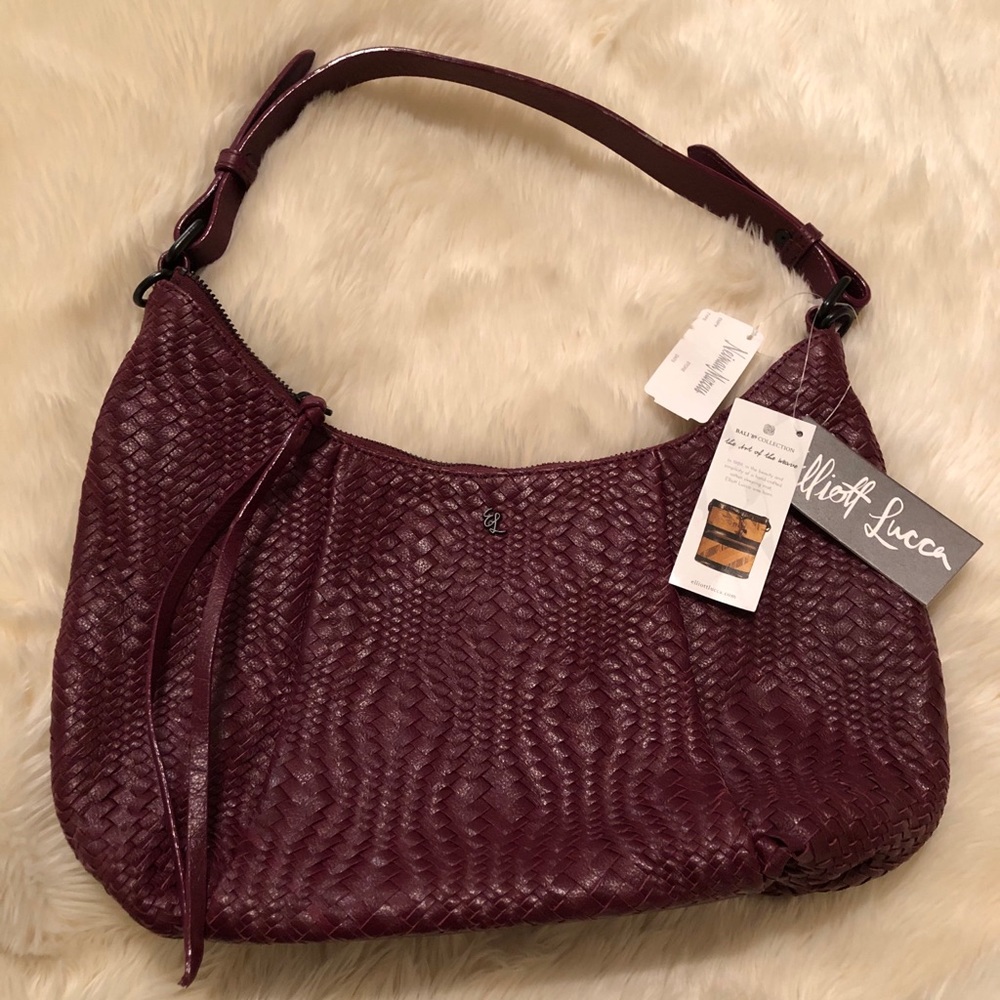 Elliot Lucca Bali ‘89 Woven Leather handbag NWT